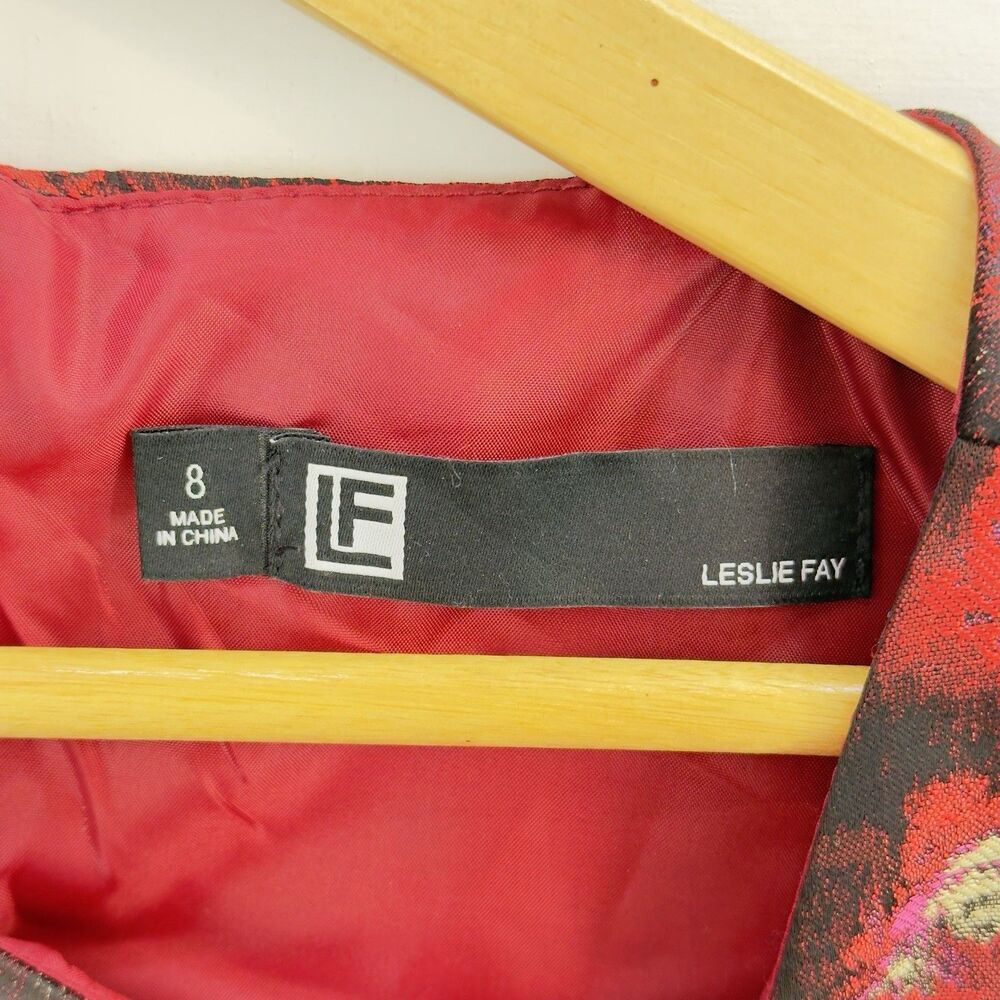 NWT Leslie Fay Women Dress Striped Fit & Flare Black Gold Size 8 - Picture 17 of 17